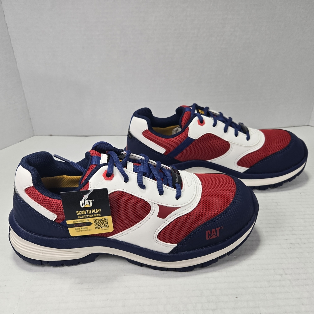 Caterpillar Quake Composite Safety Toe Red Work Sneakers Women's Size 6 Wide - Picture 2 of 13